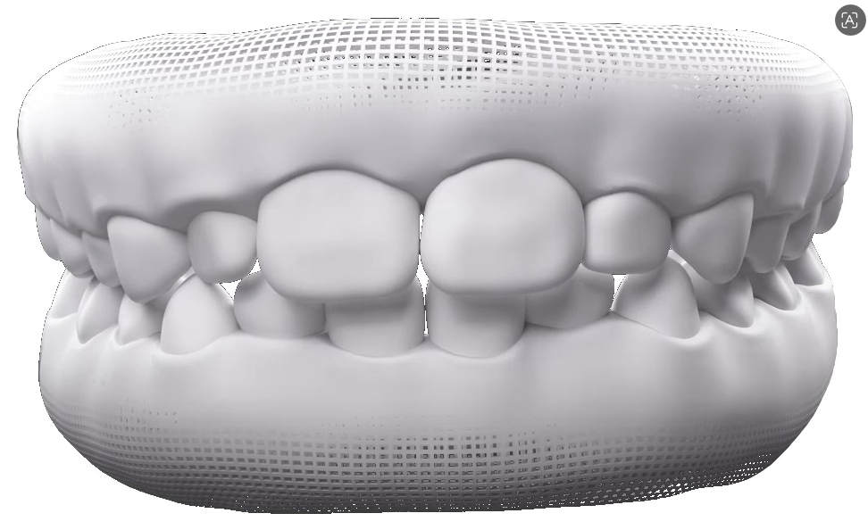 Dental model showing baby and permanent teeth