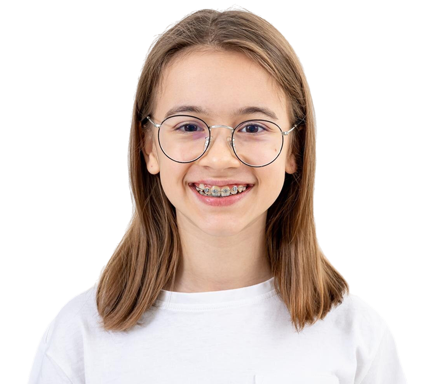 Teen smiling with braces